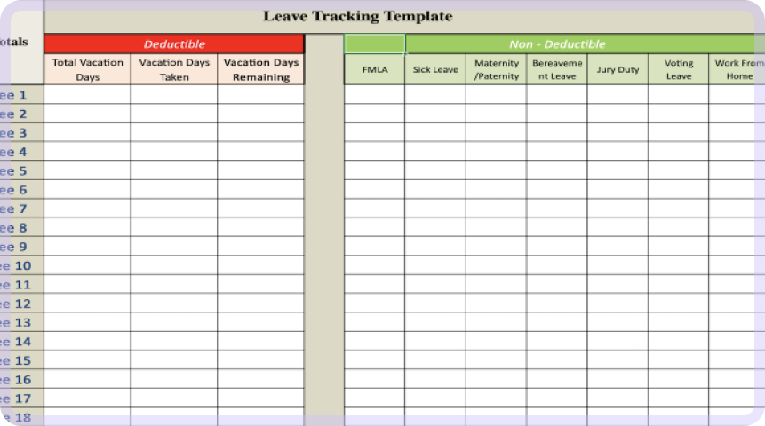 Free Excel Leave Tracker Template 2025