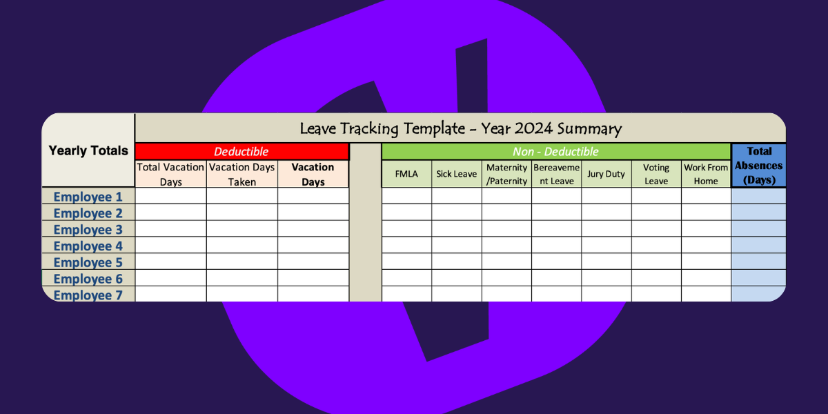 Free Annual Leave Tracker Excel Template for 2024