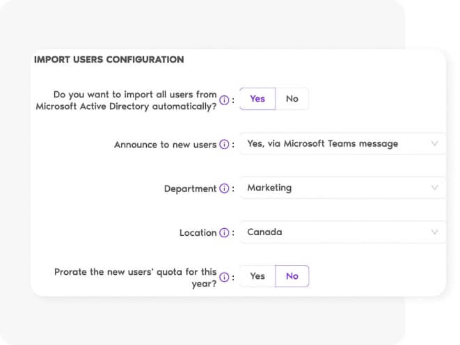 Simplified way of requesting leave