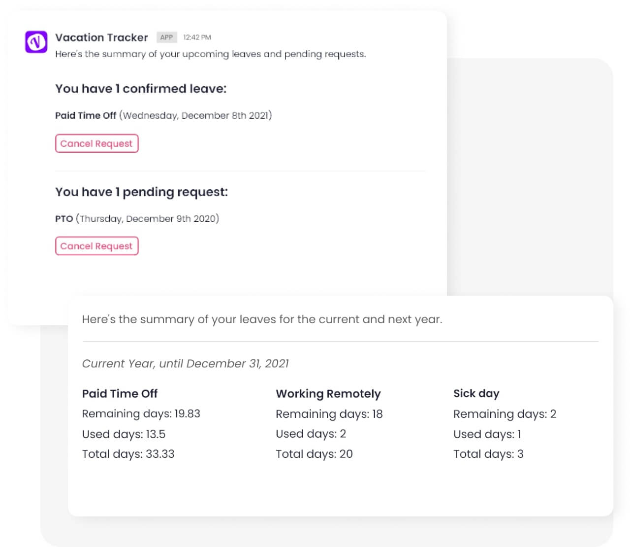 Easily manage your leave data within Slack