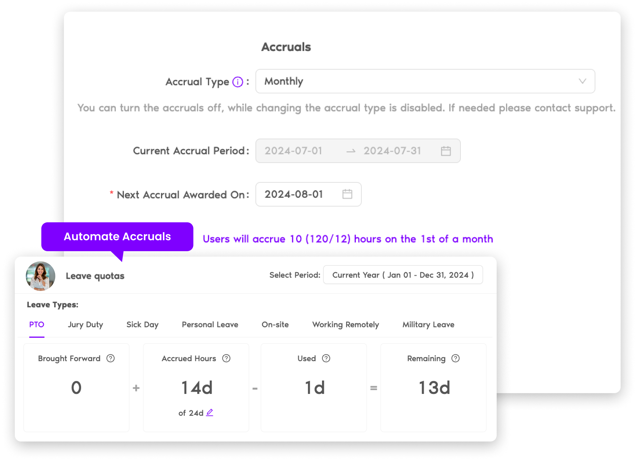 Confía en el software número 1 de gestión de vacaciones para automatizar tus cálculos de acumulación.