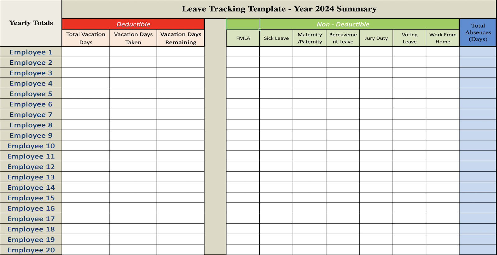 Free Vacation Calendar Template Excel Vacation Tracker