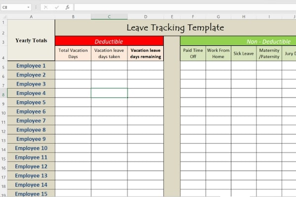 Excel Leave Template